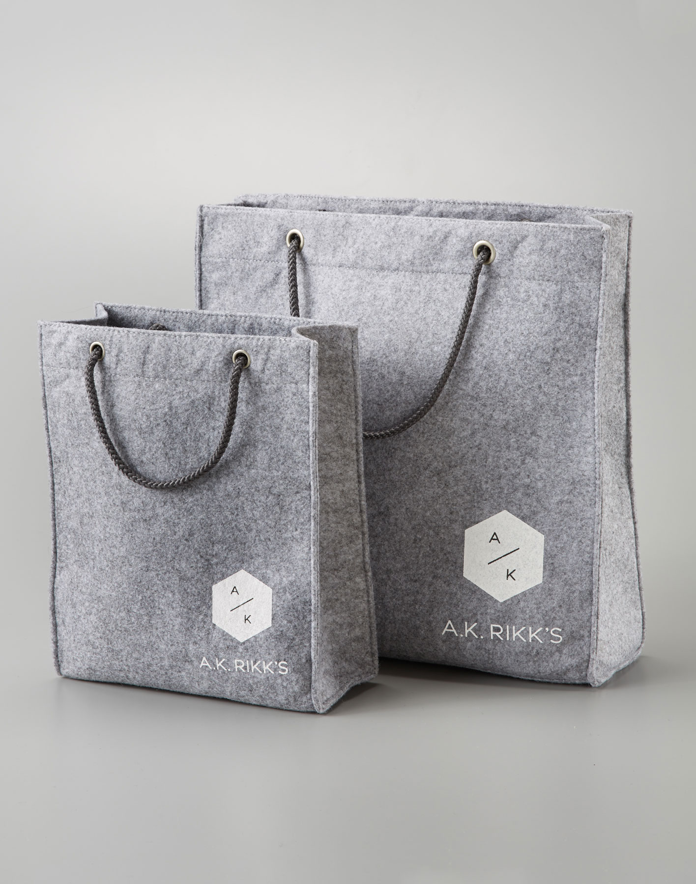 A.K. Rikk's Branding - Felt Shopping Bags